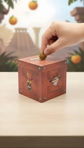 Alcancía Caja Wumpa (Madera) - Crash Bandicoot