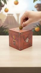 Alcancía Caja Wumpa (Madera) - Crash Bandicoot